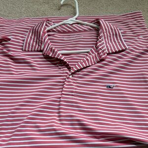 Vineyard Vines Men's Polo in Red and White Stripes